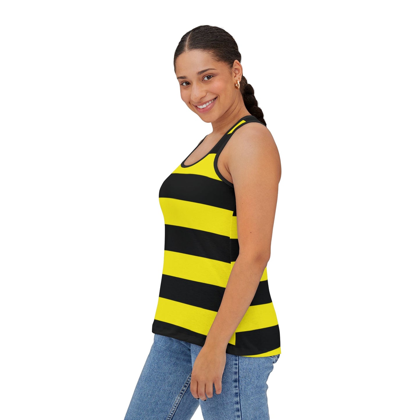 Women’s Bee Striped Tank Top – Sweet, Strong, and Sustainably Stylish