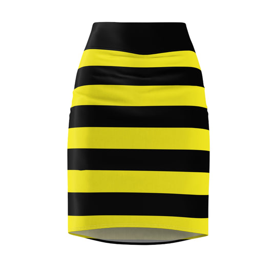 Stylish Bumblebee Striped Pencil Skirt, Women's Fashion Skirt, Summer Outfit, Partywear, Trendy Office Attire, Holiday Gift