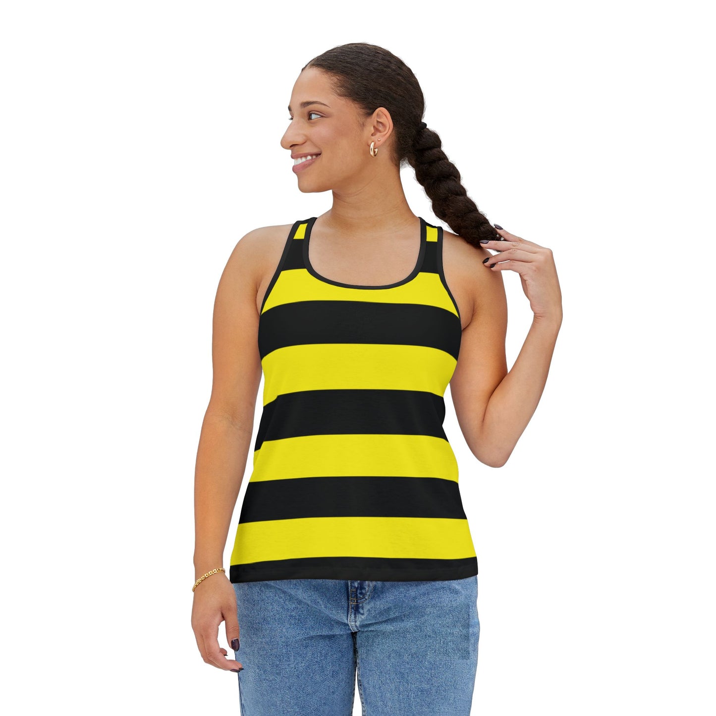 Women’s Bee Striped Tank Top – Sweet, Strong, and Sustainably Stylish