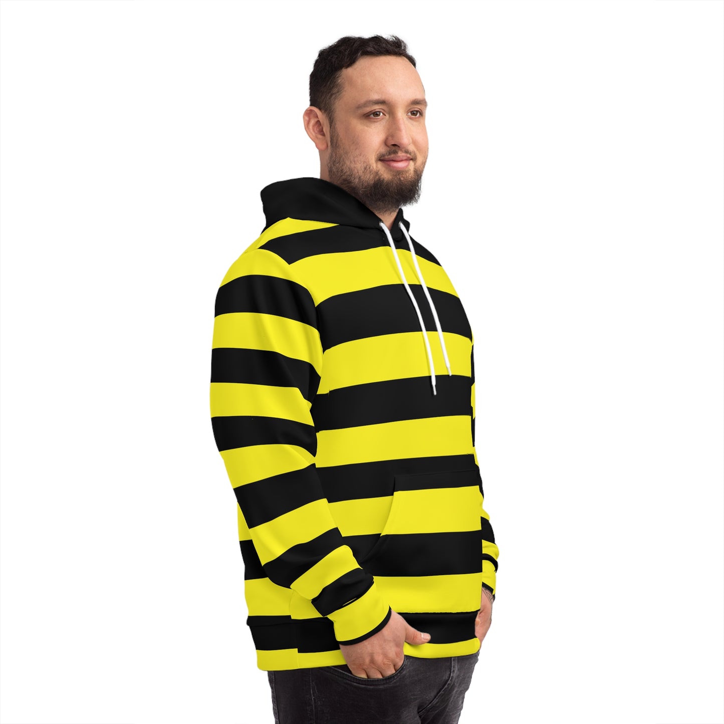Bold Striped Fashion Hoodie - Unisex Streetwear, Comfortable Layering, Casual Wear, Gift for Bees Lovers, Versatile Style